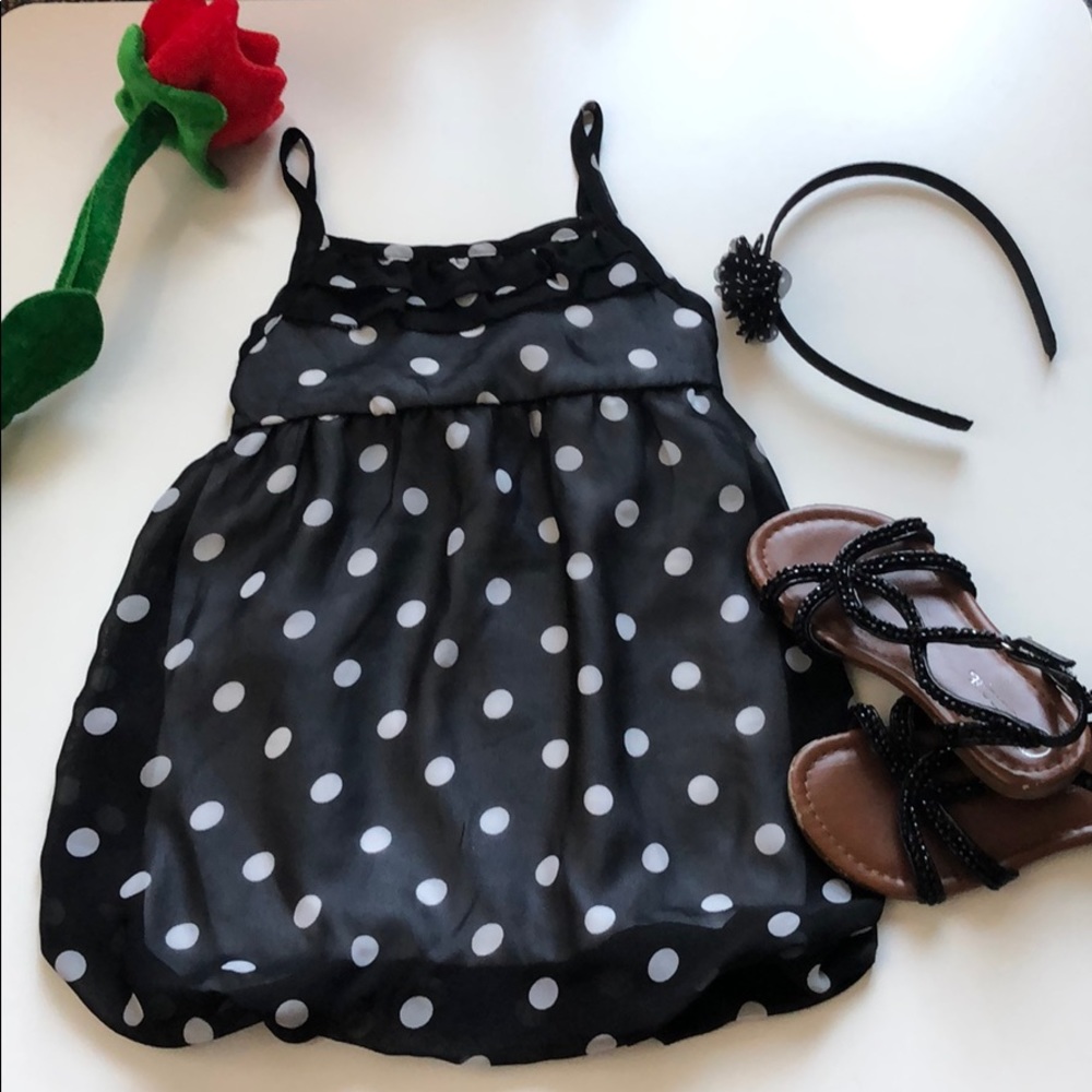 Black and White Polka Dot toddler Dress